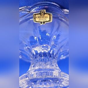 Vintage Zajecar Crystal Candelholder or Candy Dish Made in Yugoslavia 24% Lead.